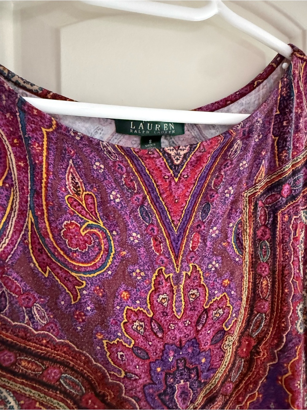 Lauren Ralph Lauren Purple Paisley long sleeve Maternity Top